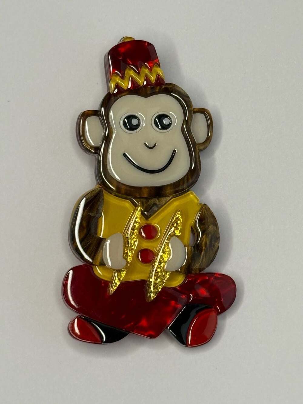 Erstwilder Charley Chimp Monkey Acrylic Brooch Pin